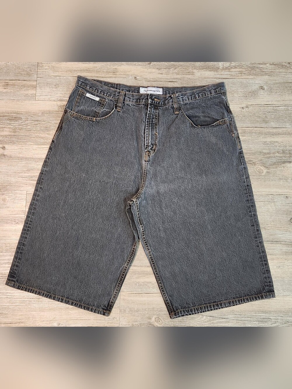 Rocawear Jeans Shorts Men 40x15 Grey Faded Y2K Grunge Baggy Hiphop Skater Vtg